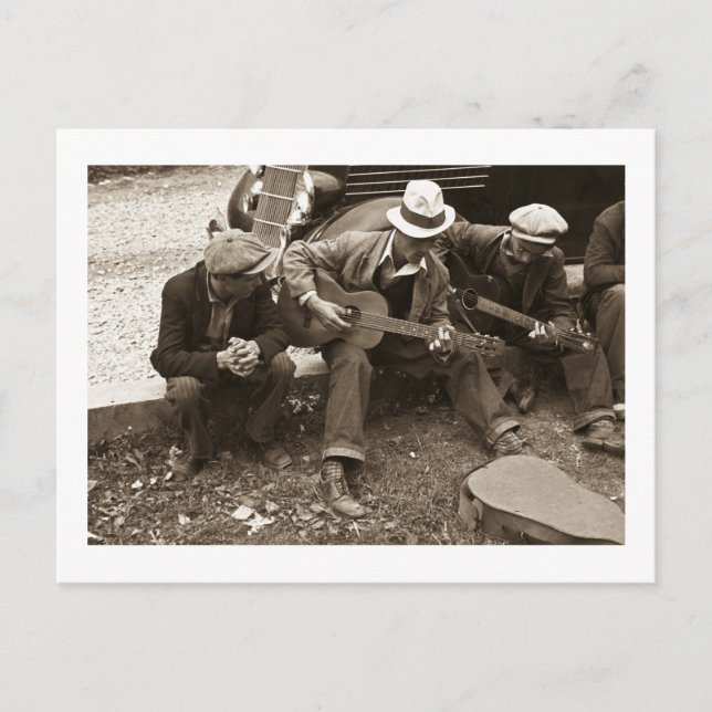 Carte Postale Musiciens de rue, Maynardville, Tennessee, 1935 (Devant)