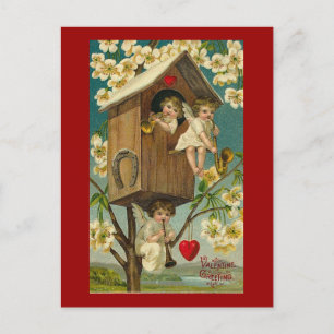 Carte Postale Musiciens mignon dans une cabane
