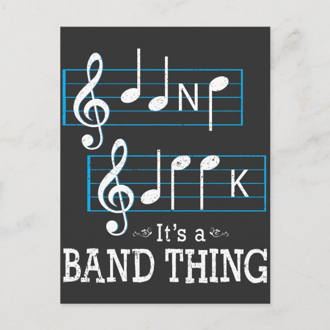 Carte Postale Musiciens Musique Geek Notes Orthographe drôle (Devant)