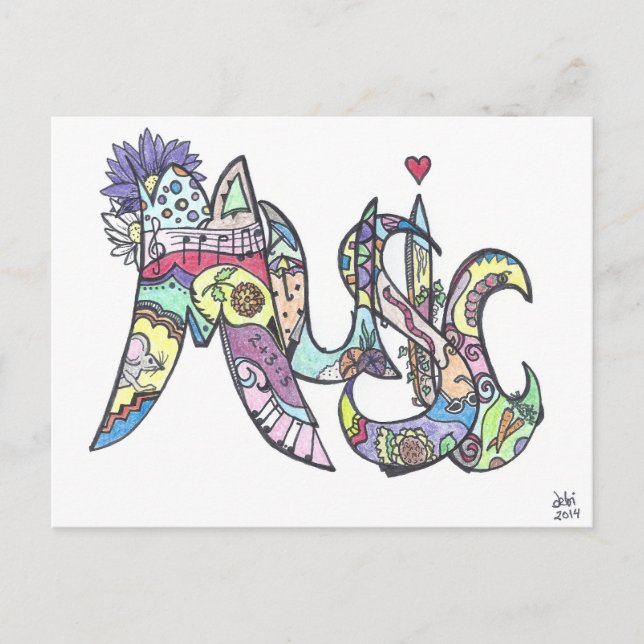 carte postale : musique (Devant)