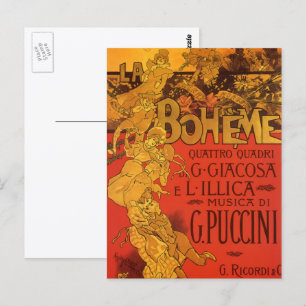 Carte Postale Musique Art Nouveau Vintage, Opéra La Bohème, 1896