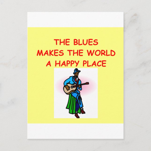 Carte Postale musique blue (Devant)