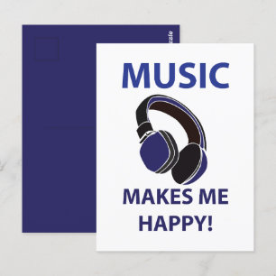 Carte Postale Musique Casque Musique Me Rend Heureuse Musique