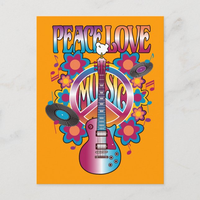 Carte Postale Musique D'Amour De La Paix (Devant)