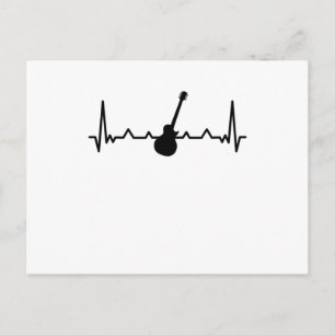 Carte Postale Musique de battement de cœur de guitare et cadeaux
