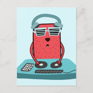 Carte Postale Musique DJ Mixer School Band Cool Musicien Art