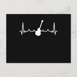 Carte Postale Musique du battement de cœur de guitare et cadeau