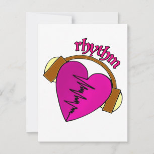Carte Postale musique et battements de coeur