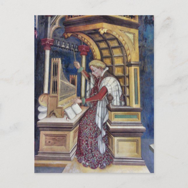Carte Postale Musique, jouer l'orgue par Gentile da Fabriano (Devant)