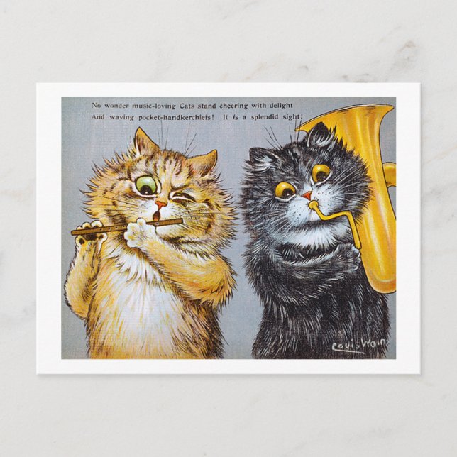 Carte Postale Musique Love Cats, Louis Wain (Devant)