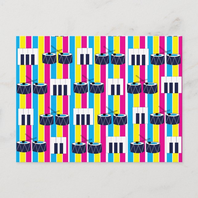 Carte Postale Musique Musique Drums Musique (Devant)