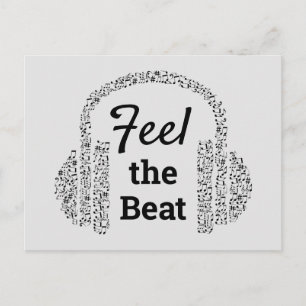 Carte Postale Musique notes casque DJ moderne
