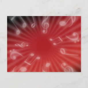 Carte Postale Musique rouge