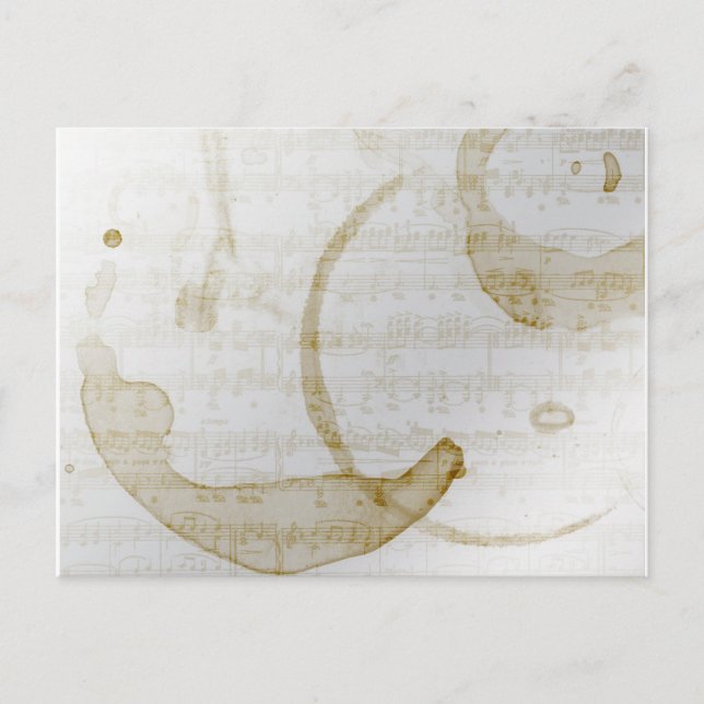 Carte Postale musique tache de café (Devant)