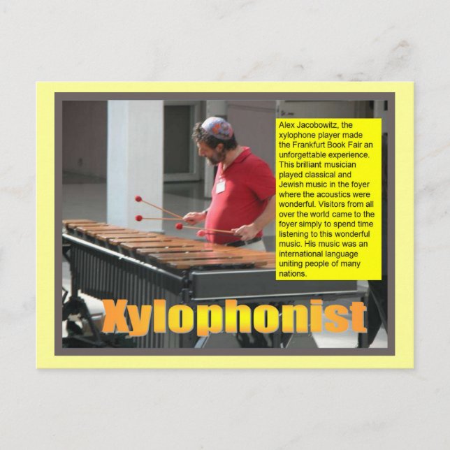 Carte Postale Musique, Xylophoniste (Devant)