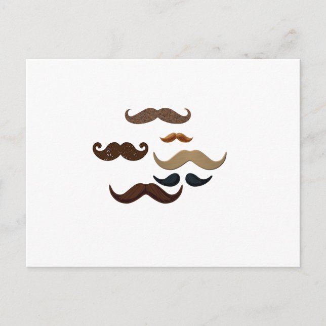 Carte Postale Mustache Collage Cheveux Ajouter un nom Ajouter un (Devant)