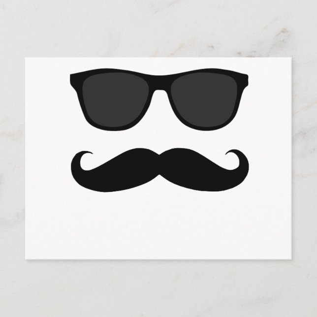 Carte Postale Mustache noire et lunettes de soleil Cadeau Humour (Devant)