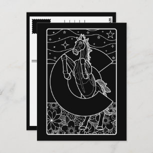 Carte Postale mustang bleu du colorado