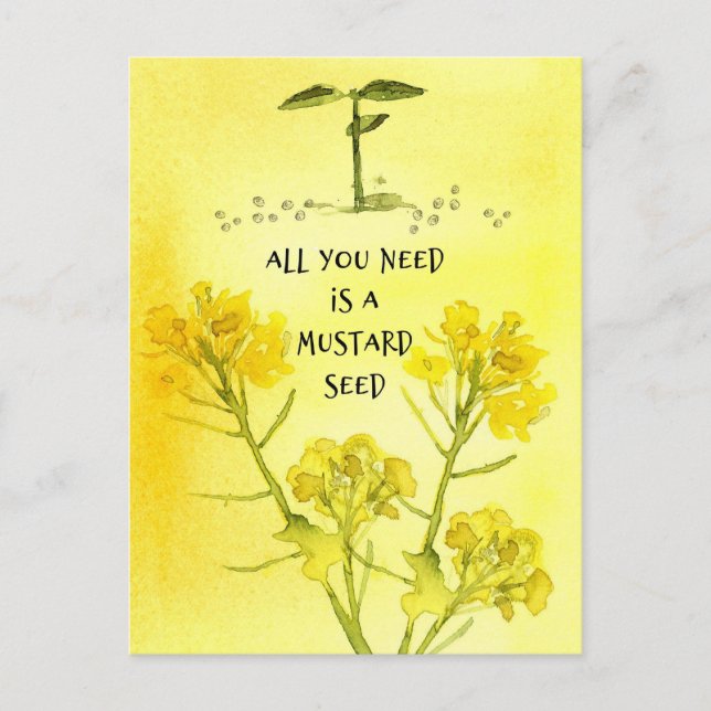 Carte Postale Mustard Semence Fleurs de foi Religieux Chrétien (Devant)