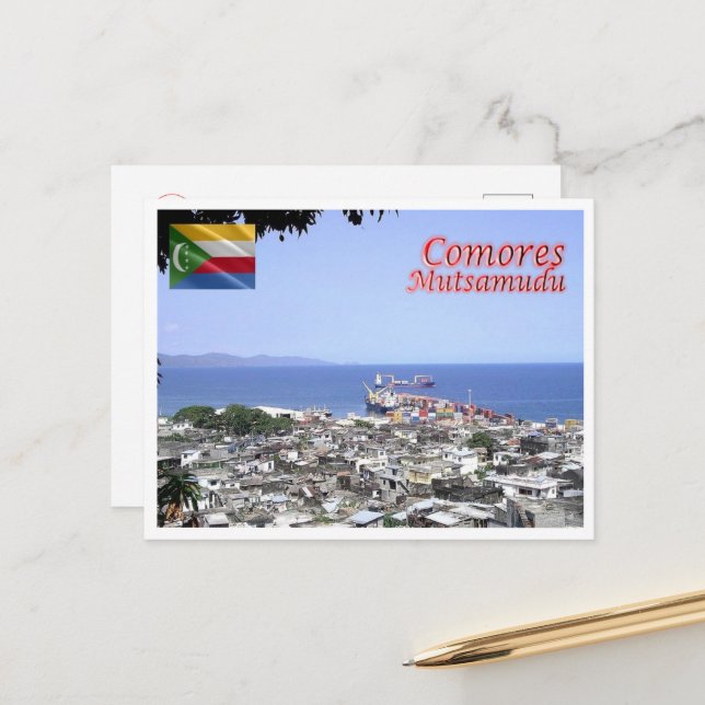 Carte Postale Mutsamudu - Comores - Panorama (Devant/Arrière en situation)