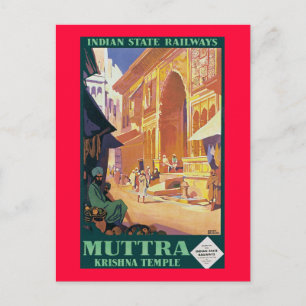 Carte Postale Muttra ~ Temple de Krishna