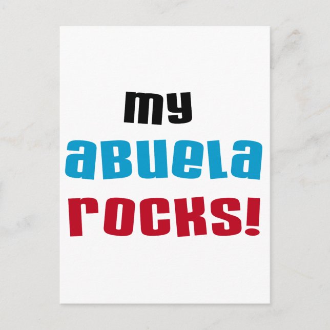 Carte Postale My Abuela Rocks T-shirts et cadeaux (Devant)
