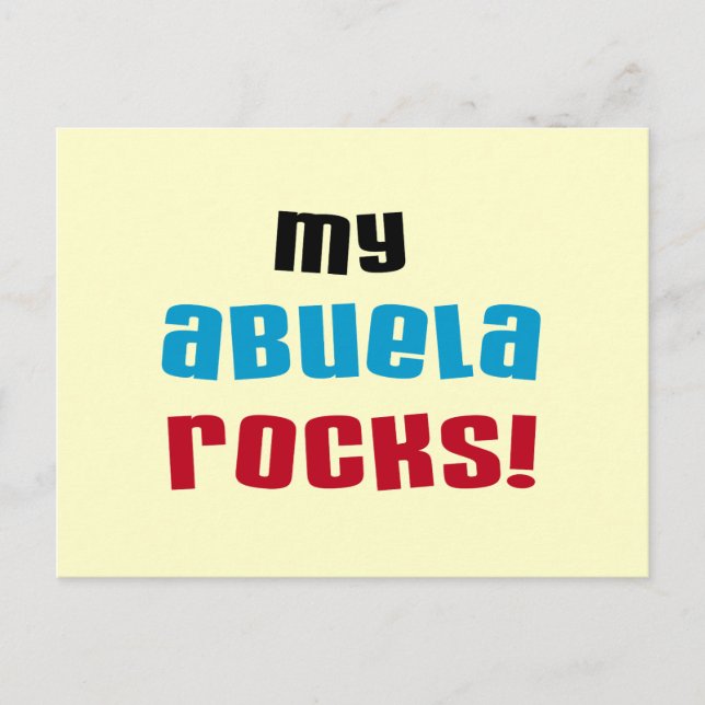 Carte Postale My Abuela Rocks T-shirts et cadeaux (Devant)