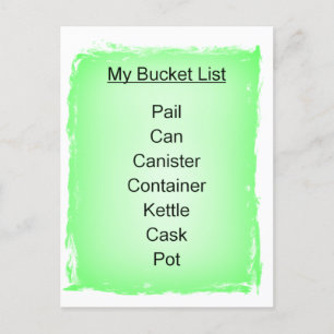 Carte Postale My Bucket List