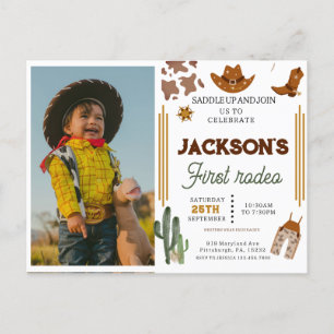 Carte Postale My First Rodeo Cowboy photo 1er anniversaire