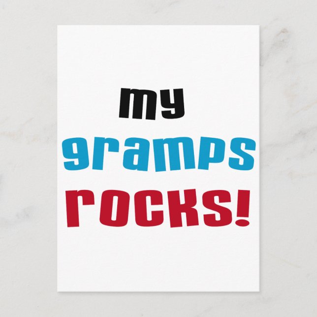 Carte Postale My Gramps Rocks T-shirts et cadeaux (Devant)