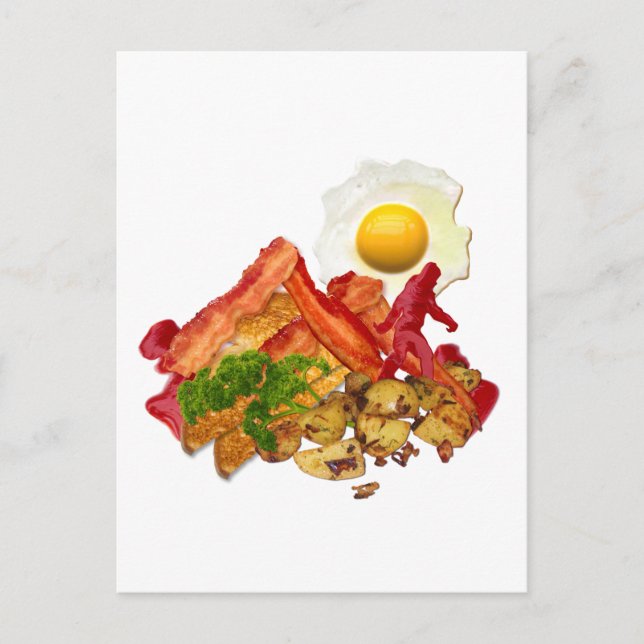 Carte Postale My Ketchup Gone Squatchine pour le petit déjeuner  (Devant)