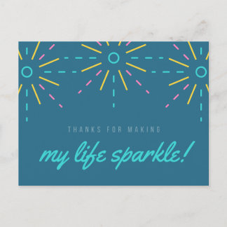 Carte Postale My Life Sparkle Inspiration Citation Aquarelle Blu