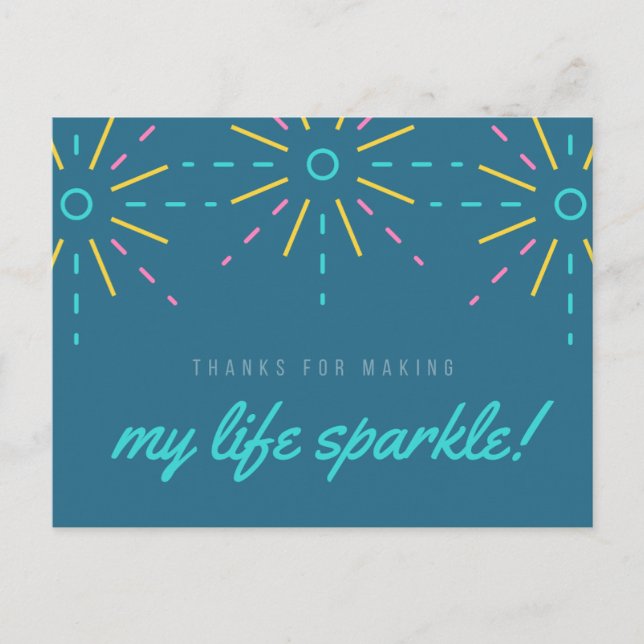 Carte Postale My Life Sparkle Inspiration Citation Aquarelle Blu (Devant)