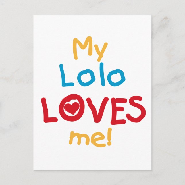 Carte Postale My Lolo Loves Me T-shirts et cadeaux (Devant)