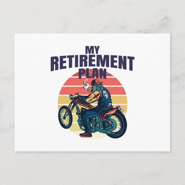 Carte Postale My retirement plan motorcycling (Devant)