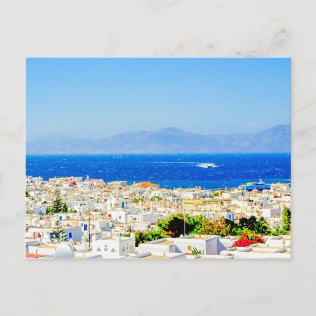 Carte Postale Mykonos en centre-ville. (Devant)