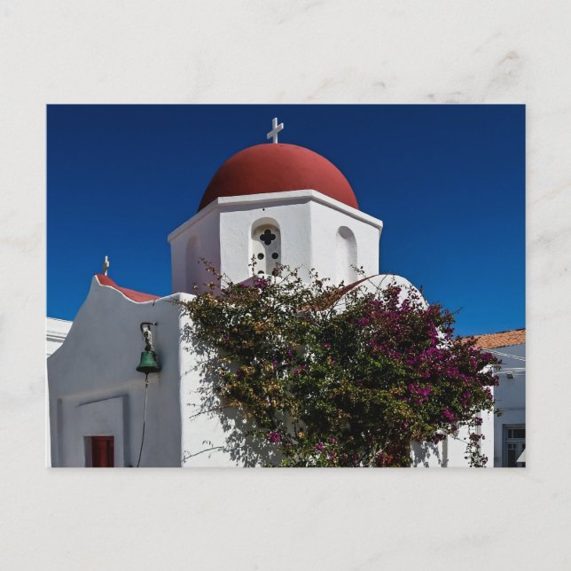 Carte Postale Mykonos Grèce Travel - Church Cafe Europe Tourisme (Devant)