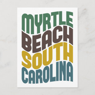 Carte Postale Myrtle Beach South Carolina Retro Wave