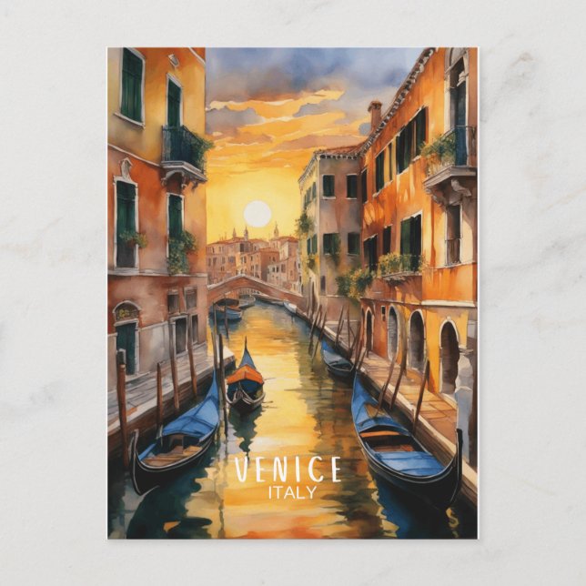 Carte Postale Mystérieusement beau coucher de soleil à Venise (Devant)