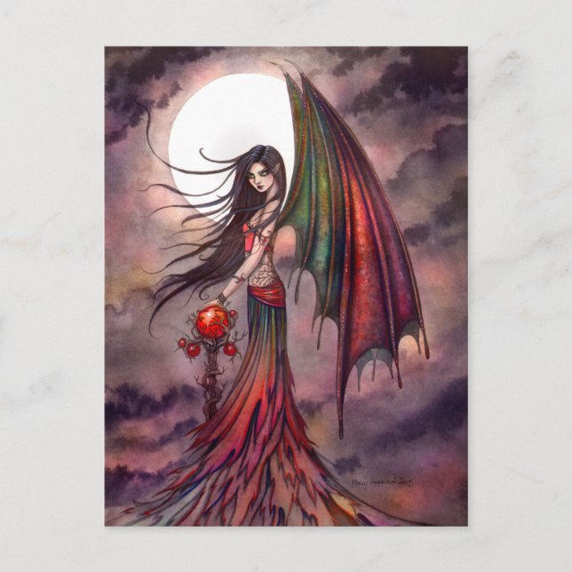 Carte Postale Mystic Automne Vampire Halloween Fairy Imaginaire  (Devant)