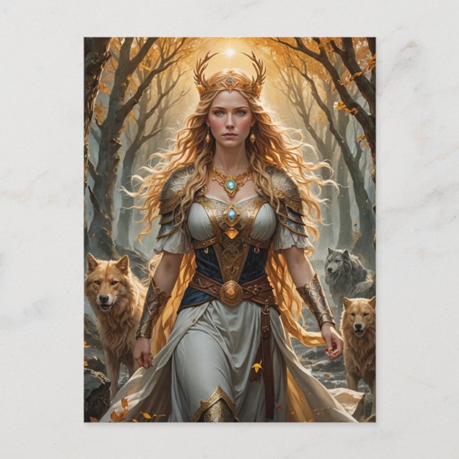 Carte Postale Mystical Freyja Norse Goddess - Nors (Devant)