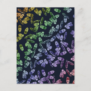 Carte Postale Mystique Magie Cristaux de Licorne Arc-en-ciel Art