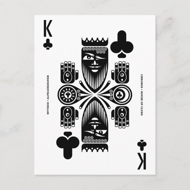 Carte Postale Mythos Chronos roi des clubs (Devant)