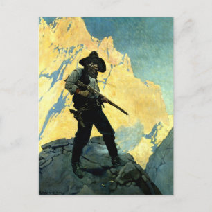 Carte Postale N C Wyeth Peinture occidentale "Dernier socle"