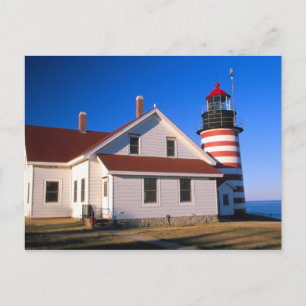 Carte Postale NA, États-Unis, Maine.  Phare de West Quoddy à pro