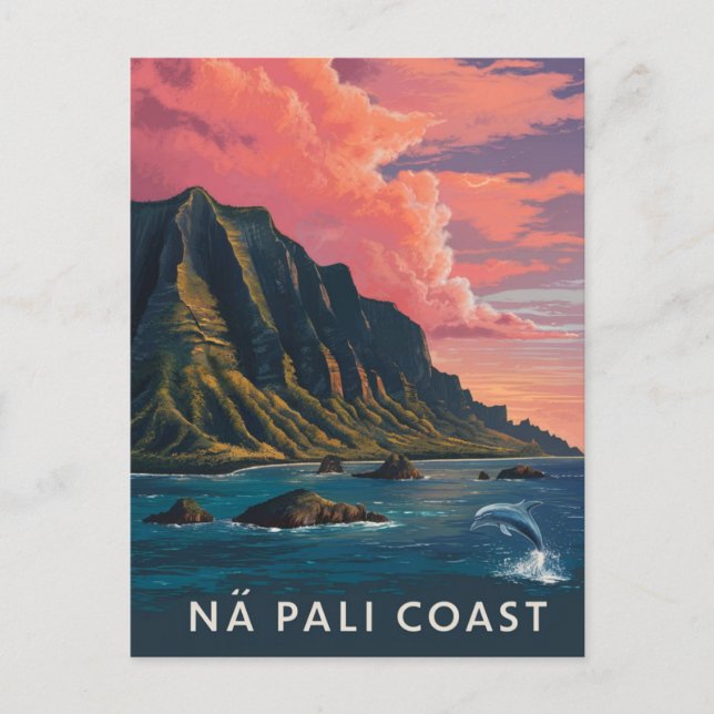Carte Postale Na Pali Coast Kauai, Hawaii Soirée (Devant)