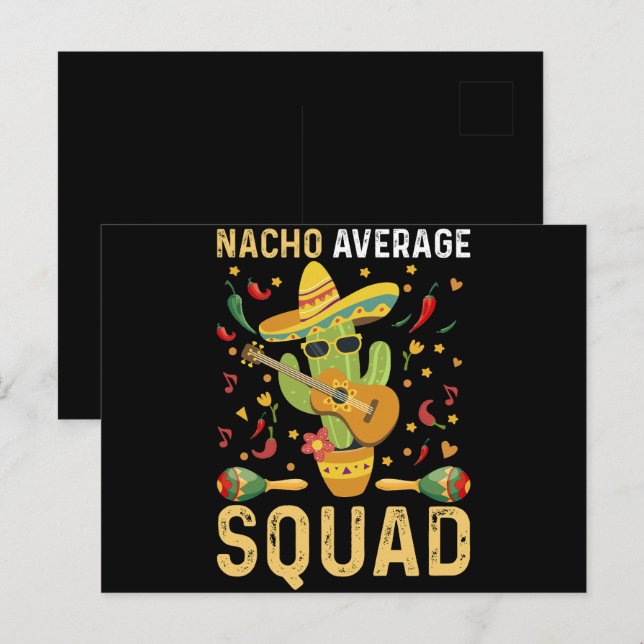 Carte Postale Nacho Moyenne Squad Cinco De Mayo Parti Mexicain (Devant / Derrière)