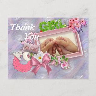 Carte Postale Nacre donnant naissance à une petite fille