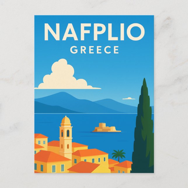 Carte Postale Nafplio Grèce Peintre décoratif (Devant)