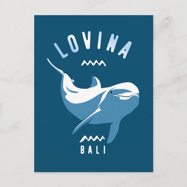 Carte Postale Nage avec Dolphins Lovina Bali (Devant)